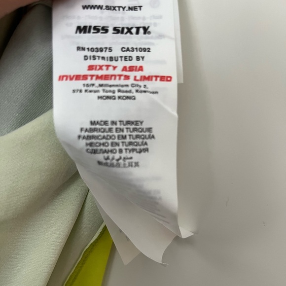 Miss Sixty Asymmetrical Dress in Black, Pink, and Yellow XS - Picture 5 of 6